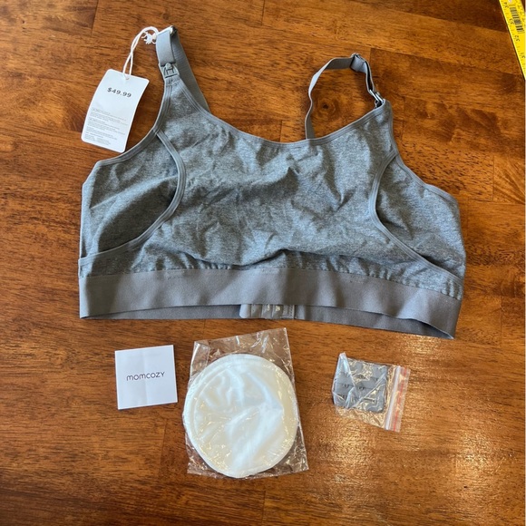 New MomCozy gray nursing pumping bra with accessories size XXL - Picture 1 of 7